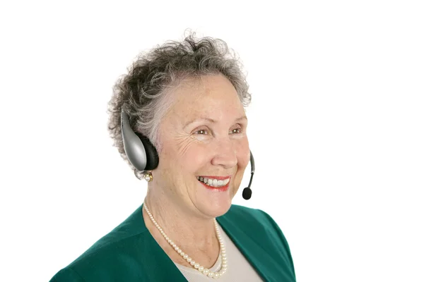Freundlicher Senior-Telefonbetreuer — Stockfoto