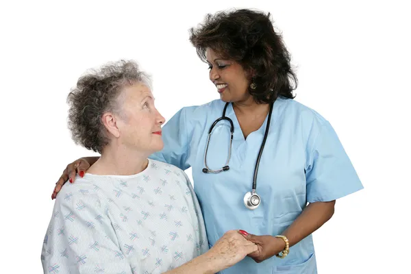 Пациент и медсестра — стоковое фото