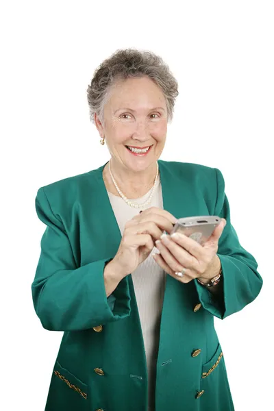 Senior Woman with PDA — Stock Photo, Image