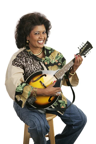Vrouw die mandoline speelt — Stockfoto