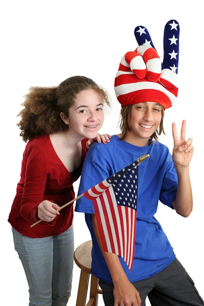 Amerykańskie dzieci pionowe — Zdjęcie stockowe