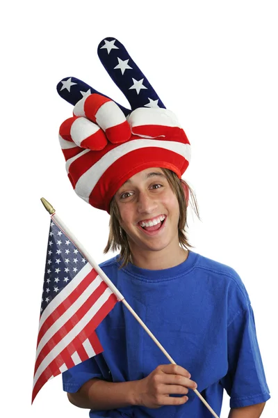 Patriot fiú - vicces — Stock Fotó