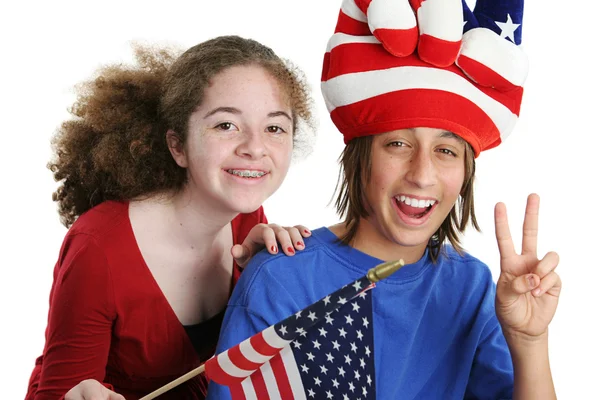 Hazafias amerikai gyerekek — Stock Fotó