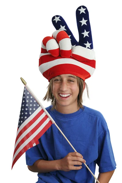 Ragazzo patriota USA — Foto Stock
