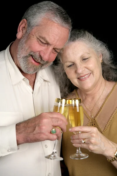 Mature Couple Champagne Toast — Stock Photo, Image