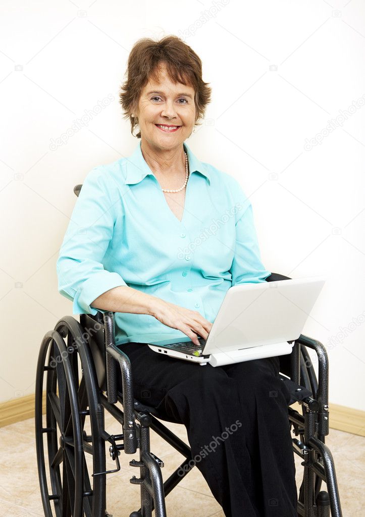 Disabled Woman with Netbook