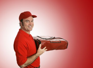 Pizza Delivery over Red clipart