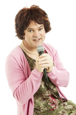 Dowdy Middle-aged Singer clipart