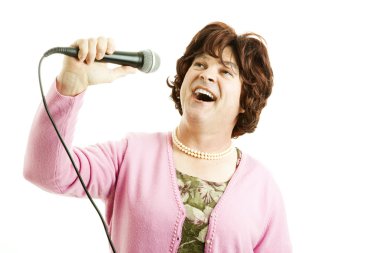 Frumpy Singer Belts One Out clipart