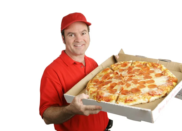Świeże gorąca pizza dostarczone — Zdjęcie stockowe