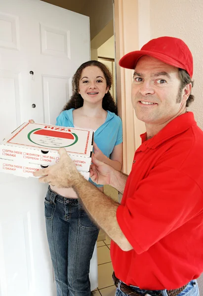 Consegna pizza Verticale — Foto Stock