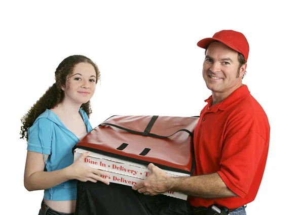 Pizzacı ve müşteri — Stok fotoğraf