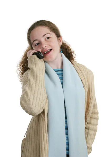 Telefone celular adolescente - Conversando — Fotografia de Stock