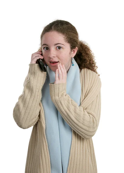 Nastolatka telefon komórkowy - soczystych plotek — Zdjęcie stockowe