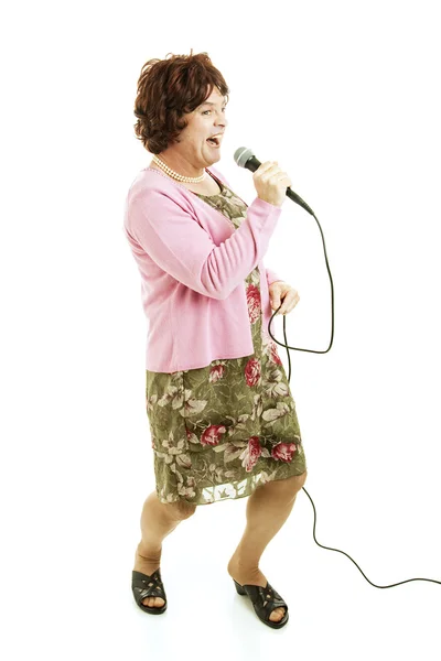 Vrouwelijke imitator zingen — Stockfoto
