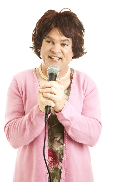 Frumpy Middle-Aged Singer — Stock Photo, Image