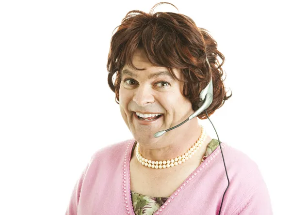 Funny Phone Worker — Stock Photo, Image