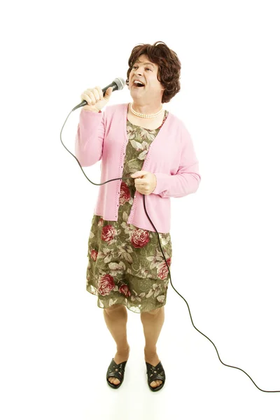 Cantando imitador feminino — Fotografia de Stock