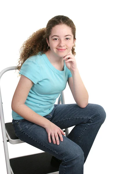 Relaxed Teen In T-shirt Stock Photo