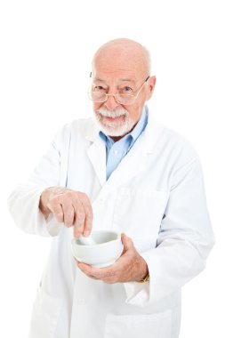 Pharmacist with Mortar and Pestle clipart