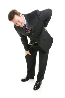 Businessman Suffers with Back Pain clipart