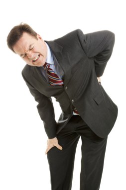 Businessman with Back Pain clipart