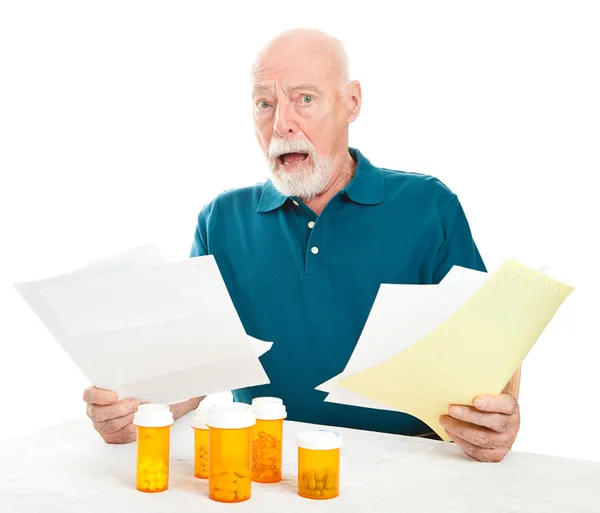 Senior Overwhelmed by Medical Costs — Stock Photo, Image