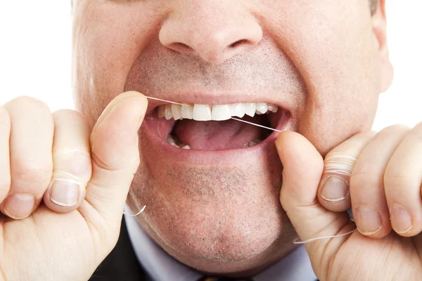 Flossing Teeth — Stock Photo, Image