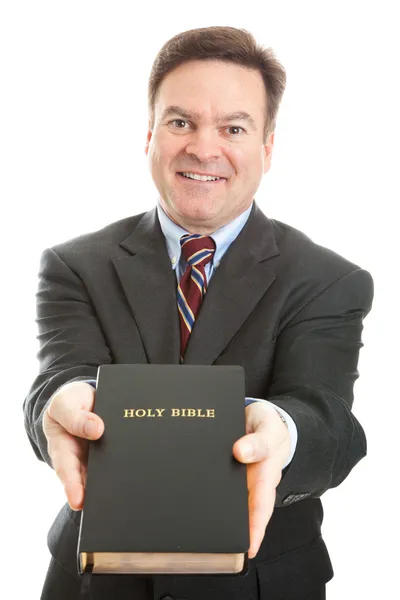 Υπουργός ή ιεραπόστολος με την Αγία Γραφή — Φωτογραφία Αρχείου
