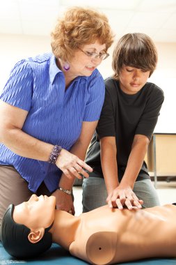 Teaching CPR clipart