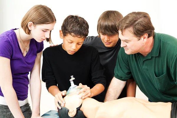 Educazione sanitaria - Maschera di ossigeno CPR — Foto Stock