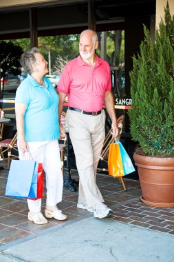 Shopping Seniors - Strolling clipart