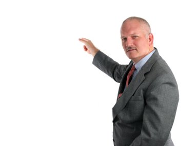 Meteorologist or Businessman Pointing clipart