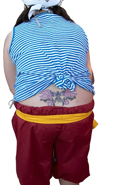 Tetovaná holka izolované — Stock fotografie