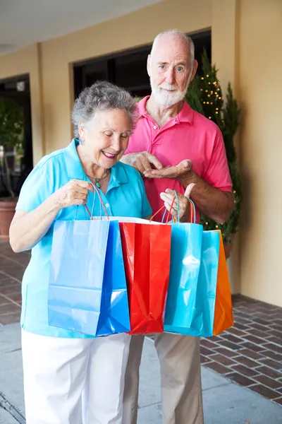 Bevásárló nyugdíjas - infláció — Stock Fotó