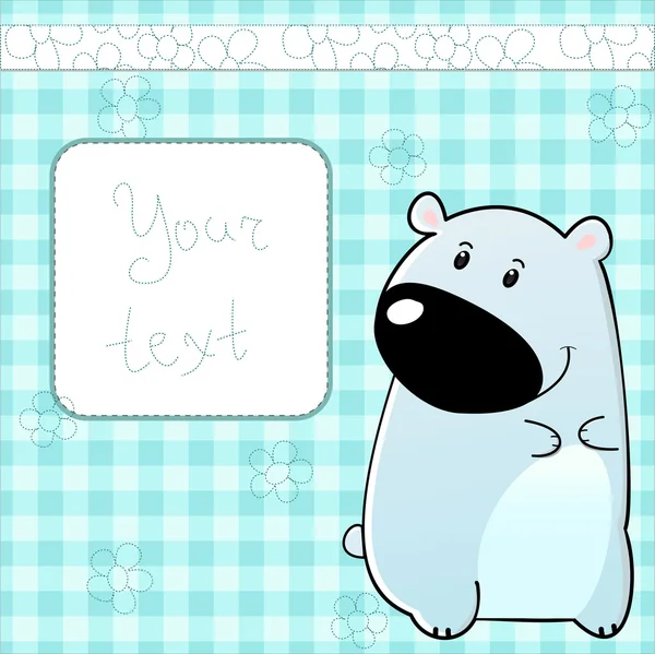 Cute vector card with bear — Stock Vector