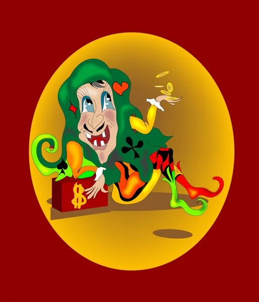 Joker et pièces — Image vectorielle