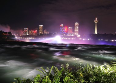 Niagara River in the night time clipart