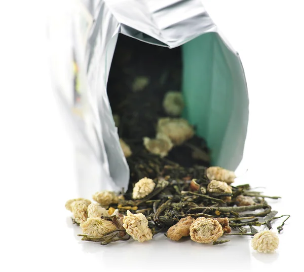 Chá verde solto — Fotografia de Stock