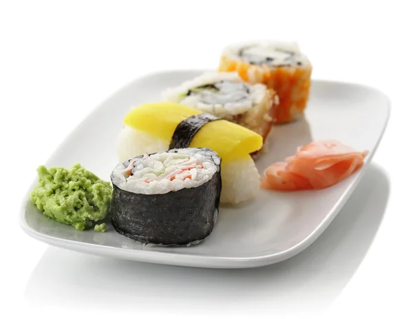 Sushi on a white dish — Stock Photo, Image