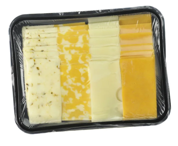 Cheese tray slices — Zdjęcie stockowe