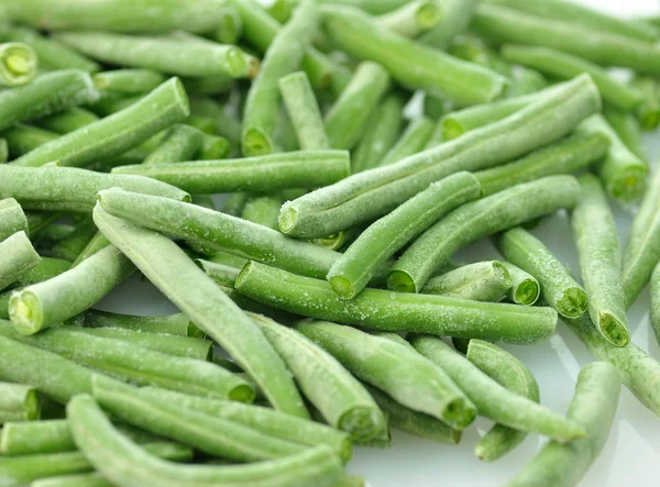Mražené zelené fazolky — Stock fotografie