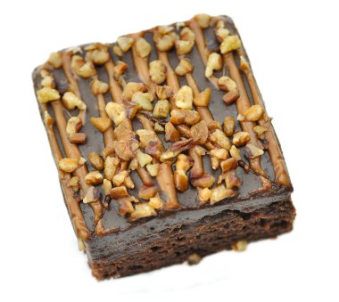 Brownie beyaz zemin üzerine