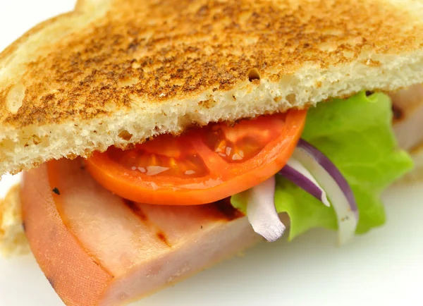 Sandwich with grilled ham — Stock Photo, Image