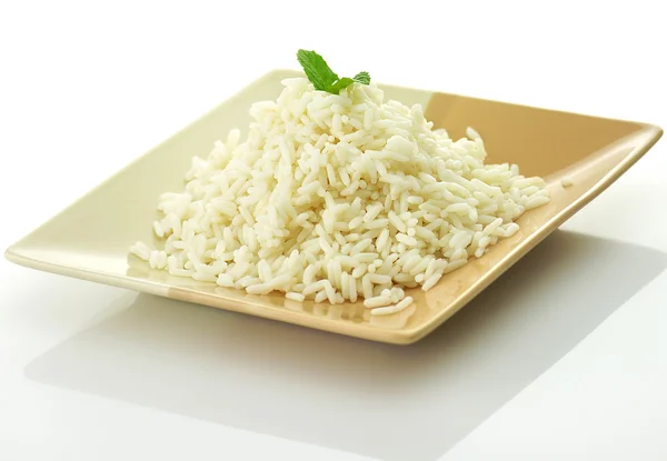 Vitt ångat ris — Stockfoto
