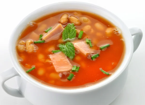 Biała zupa fasolowa — Zdjęcie stockowe