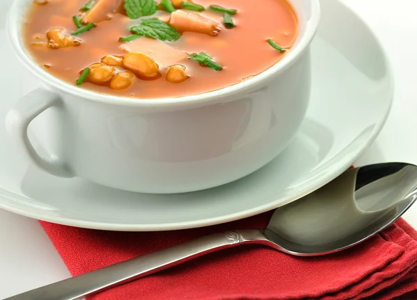 Biała zupa fasolowa — Zdjęcie stockowe