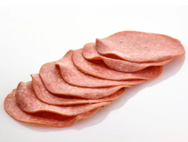 Plasterki salami — Zdjęcie stockowe