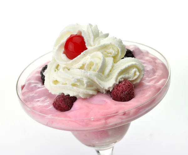 Sobremesa de iogurte de morango — Fotografia de Stock