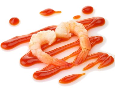 Shrimps with cocktail sauce clipart